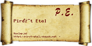 Pirót Etel névjegykártya
